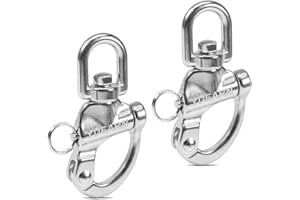 YUEARN 316 Stainless Steel Quick Release Snap Shackle, Marine Grade Swivel Boat Shackles for Sailing Rigging, Spinnaker Halyard, Sailboat Hardware & SCBA Mask Clips