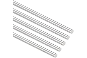 Unifizz 6mm x 450mm 304 Stainless Steel Solid Round Rod for DIY Craft Model Car Helicopter Airplane - 5pcs