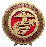 Unique Decorative Custom Laser Crafted Three Dimensional Wooden Wall Plaque - Armed Forces Marines