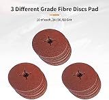 Dyna-Living 30Pcs 115mm Fiber Discs with Backing Pad 24 36 60 Grits view 3