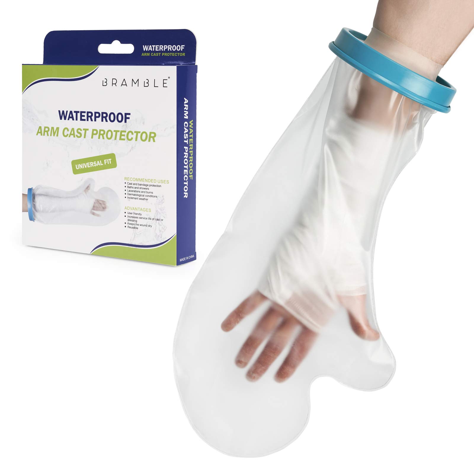 Bramble - Transparent Waterproof Silicone Arm Cast Protector for Bath & Shower