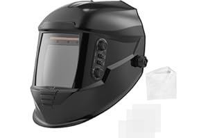 VEVOR Welding Helmet Auto Darkening, 3.94" x 3.74" True Color Welding Hood, 1/1/1/1 Solar-Powered Welder Mask 4 Arc Sensors, Wide Shade 4/5-9/9-13 for TIG MIG ARC Weld Grinding Cutting - METIS Series
