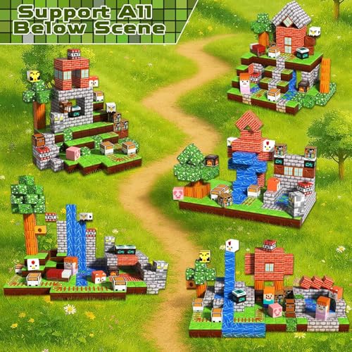 Goody King Magnetic Building Blocks for Children 200 Pieces – Magnetic Blocks with Prairie Theme – Animals and Rivers – Magnetic Building Blocks Montessori Toys – STEM Gifts for Children 3-9 Years