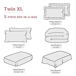 JOLLYVOGUE Pink/Ivory Twin XL Size Comforter Sets 5