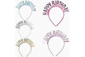 LifeDawn 5Pcs Birthday Headband,Birthday Girl Headband and Happy Birthday Crown Birthday Party Decorations Supplies Sweet Happy Birthday Accessories
