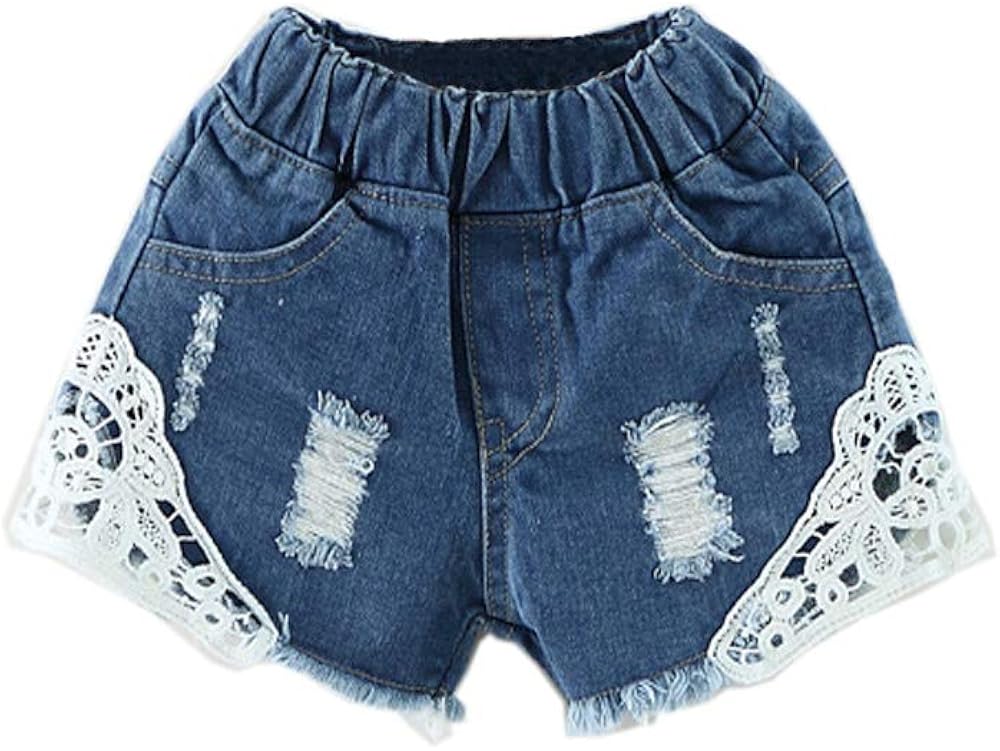 jeans shorts with lace