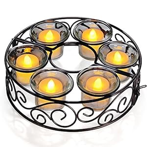 Candle Holders, TOTOBAY Round Black Wrought Iron Table ... Candle Holders, TOTOBAY Round Black Wrought Iron Table ... on Wrought Iron Candle Holders Centerpieces id=95073