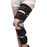 Cryxinty Hinged Knee Brace ROM Post Op Knee Immobilizer Adjustable Knee Immobilizer Support with Side Leg Stabilizersfor Meniscus Tear, Arthritis, ACL, PCL, Osteoarthritis, Orthopedic Rehab