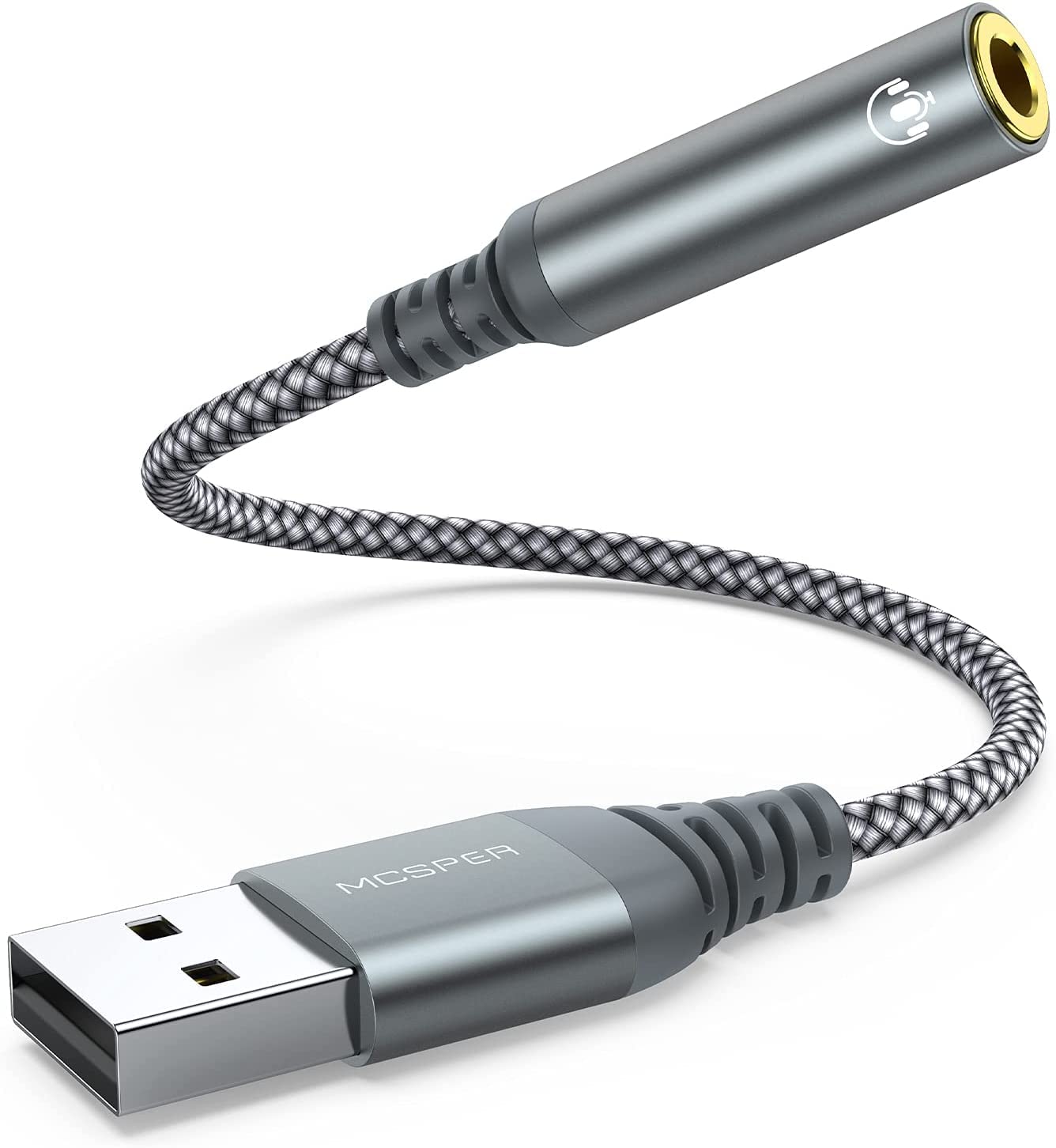 MCSPER 2-Pack USB to 3.5mm Jack Audio