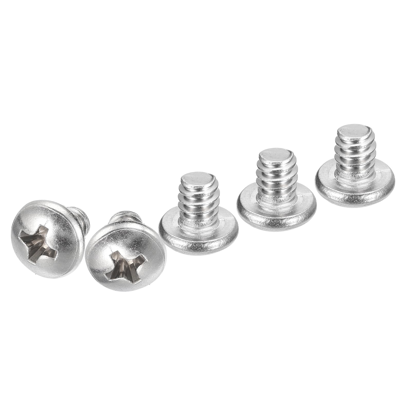 DTGN #10-24x1/4" Pan Head Machine Screws, 50Pcs 304 Stainless Steel, Phillips Drive, UNC Full Thread, Bright Finish, Screws Bolts Kit