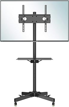Bontec Tv Stand Rollable Tv Trolley With Tray For 23 55 Amazon De Elektronik