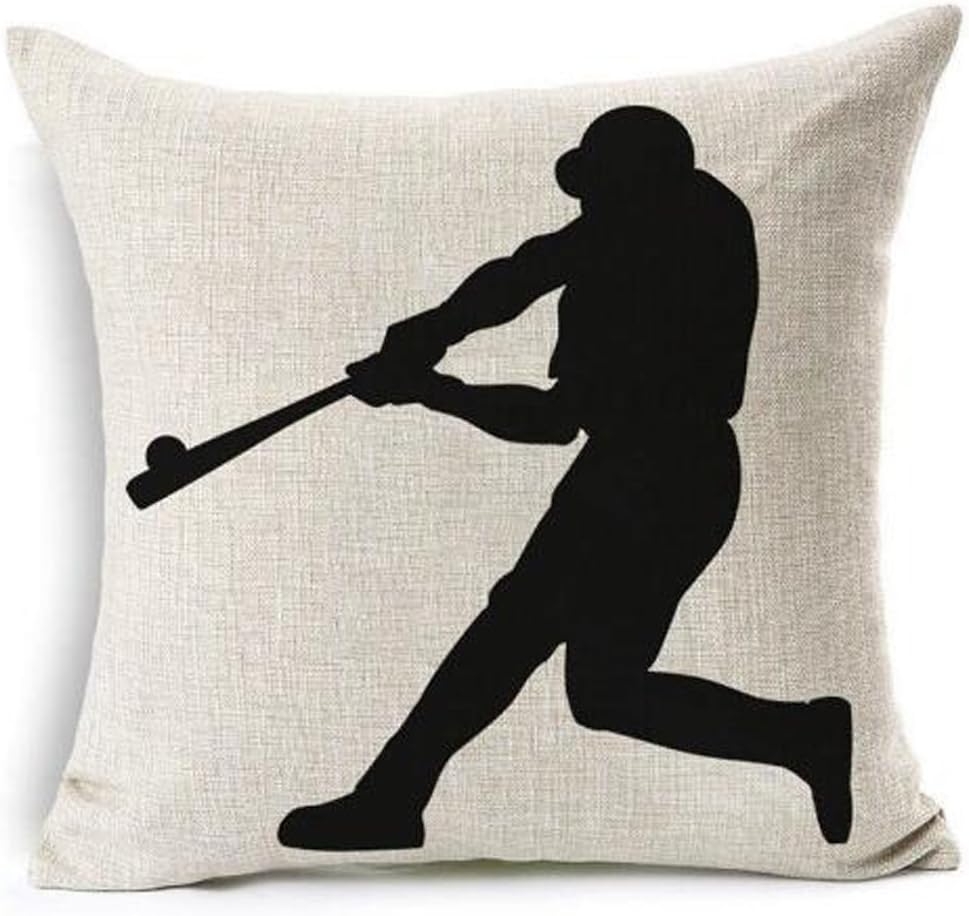 Baseball Club Community Team Athlete Lovers Gift Cotton Linen Throw Pillow Case Cushion Cover Home Sofa balcony Decorative 18'' X 18 '' (5)