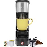 CHEFMAN Single Serve Coffee Maker, K Cup Coffee Machine: Compatible with K-Cup Pods and Ground Coffee, Brew 6 to 14oz Cup Dri
