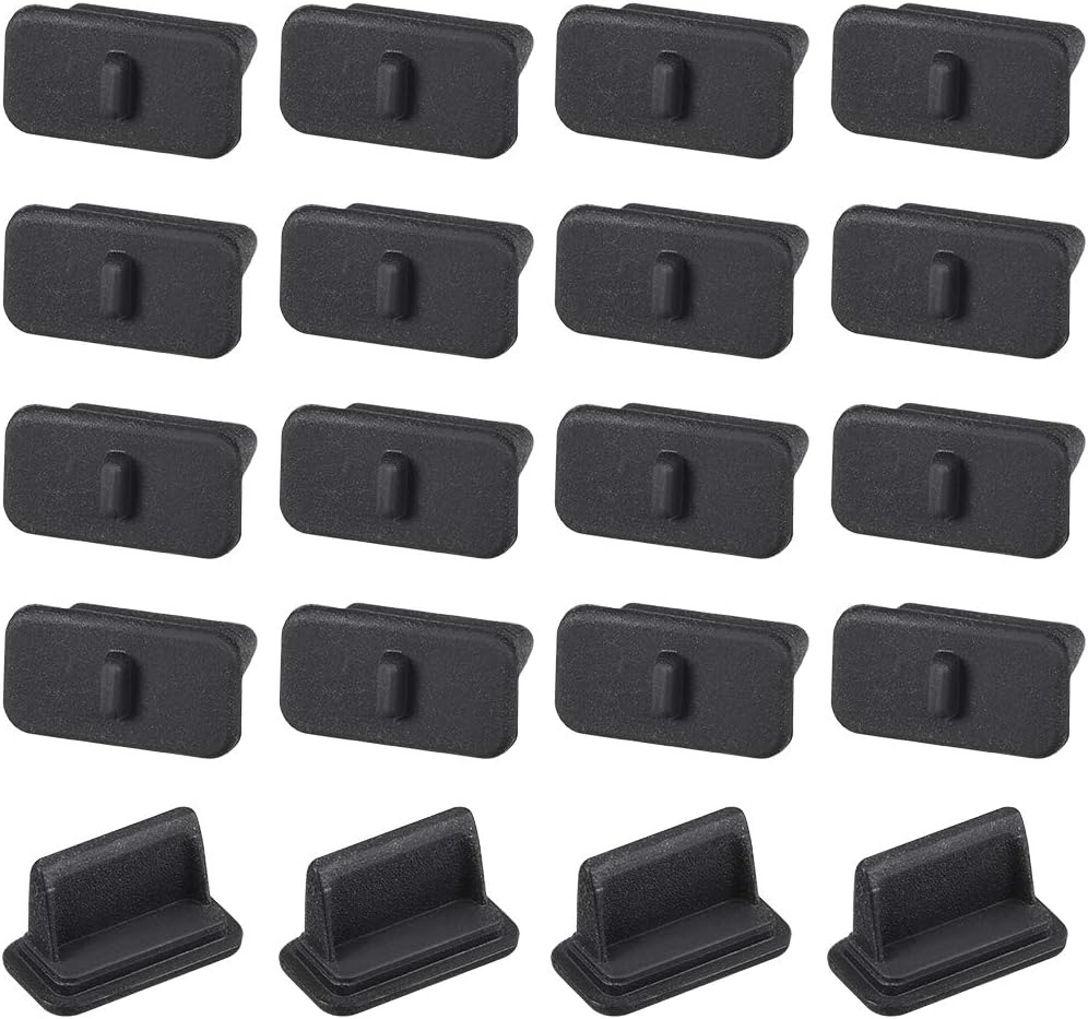 sourcing map 20pcs USB A3 Silicone Cap Port Cover Anti Dust Protector 12.3mmx3.5mm Black