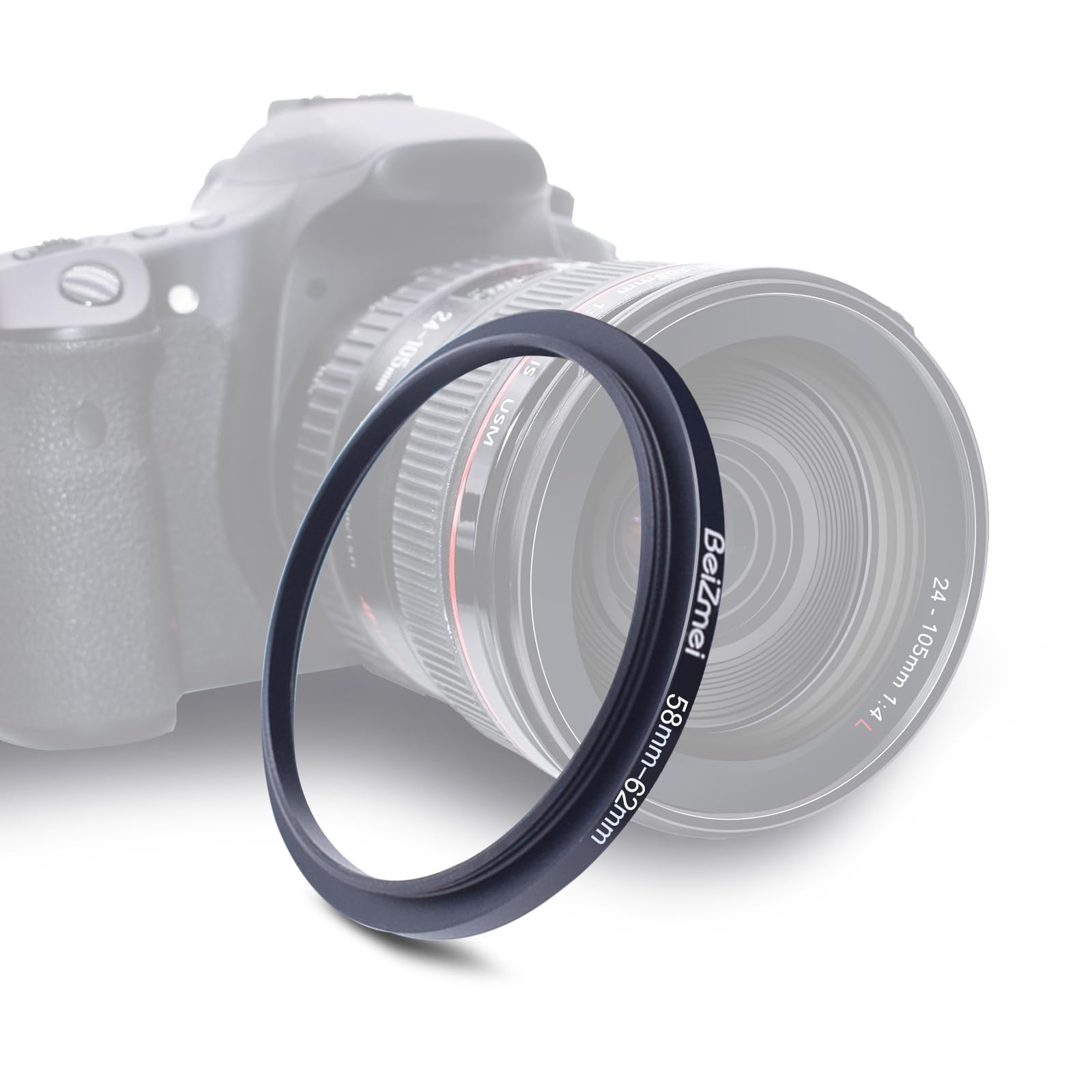 58mm Lens to 62mm Filters Ring,Camera Filters Ring Compatiable All Brands Ø58mm Lens to Ø62mm UV ND CPL Camera Filter.58-62mm