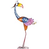 Tooarts Metal Garden Bird Statue Standing Animal Backyard Ornaments Outdoor Sculpture for Lawn Patio Art Decoration