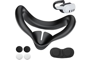 TanReginal Silicone Face Pad Cover Kit for Meta Quest 3, Specially Designed for Quest 3 Facial Interface, Black