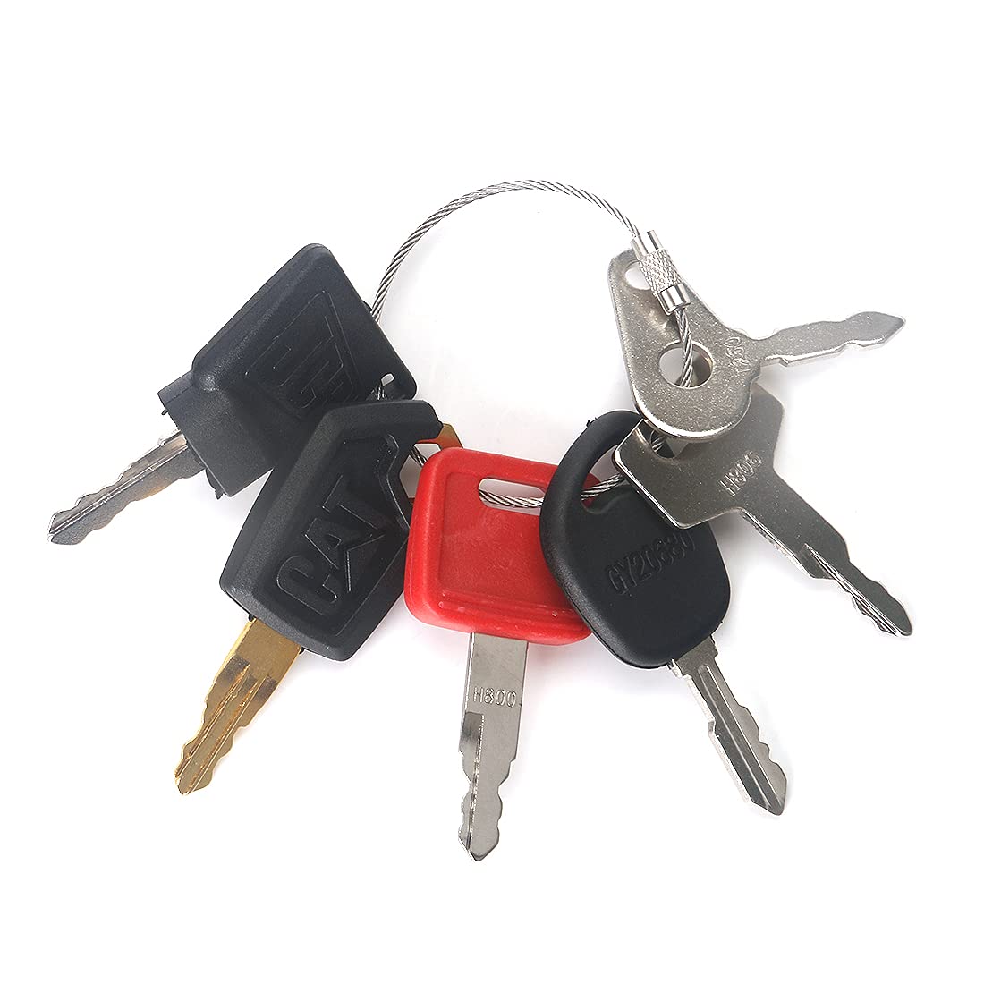 GAOHOU 6PCS Master Key Excavator Dumper Plant Ignition Key Set Compatible for BOMAG JCB CAT LUCAS HITACHI TAKEUCHI JOHN DEERE Agricultural Construction Machinery