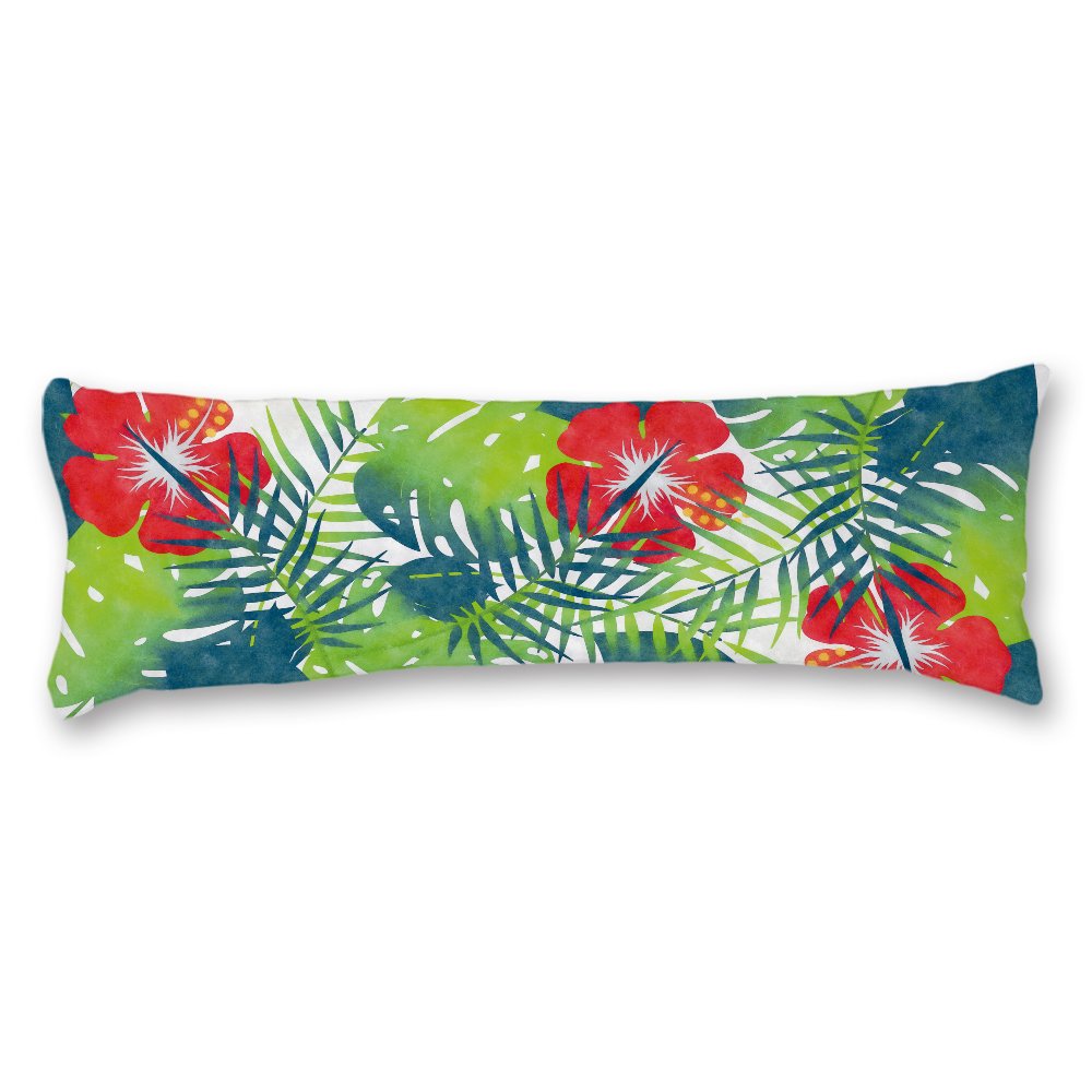 Yohoba Cotton Polyester Body Pillow Covers Long Body Pillow Cases Heliconia Tropical Floral Pillow Protector Cushion Cover with Double Side 20x54 Inches