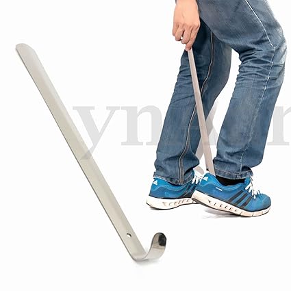 Veena Stainless Steel Long Shoe Horn Silver Metal Remover Durable Shoehorn Aid Stick