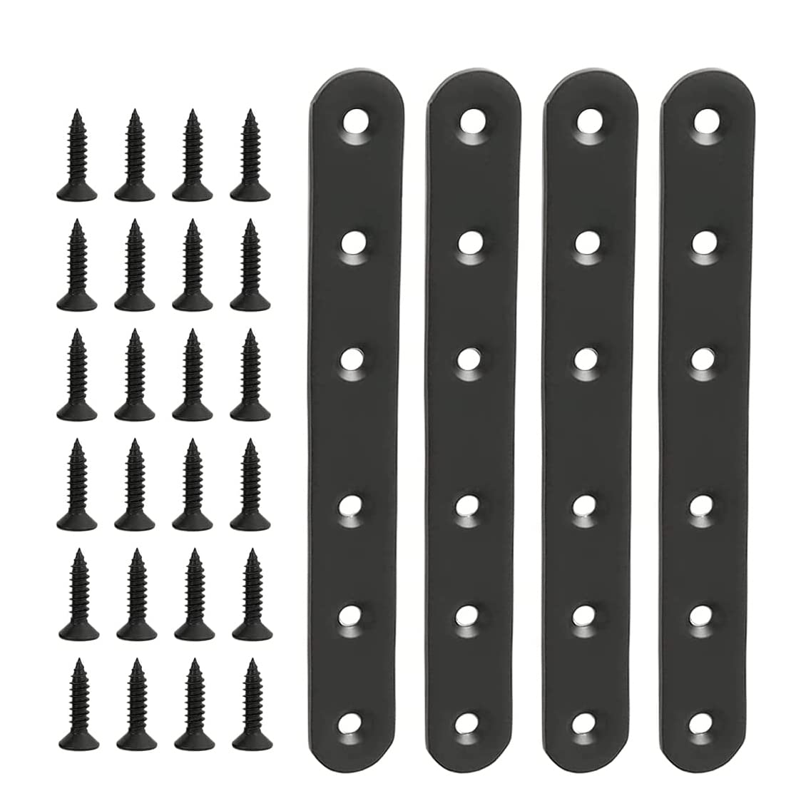 Tokiudeeir 4 PCS Flat Straight Bracket Stainless Steel Mending Plate for Wood Metal Repair Joining Bracket for Furniture Wooden
