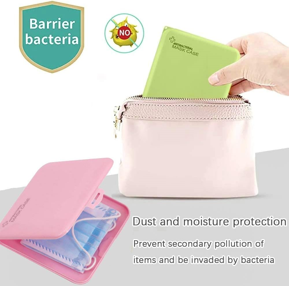4 PACK Mask Storage Box Portable Mask Case Hygiene Storage Bag Masks Organizer for Recyclable Face Mask Holder Container Keeper: Home Improvement