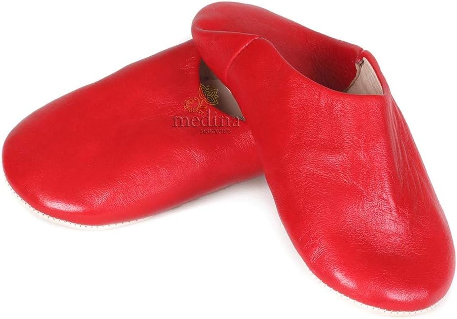 Babouche Essaouira Women's Hand Stitched Real Moroccan Leather Slippers in Brown