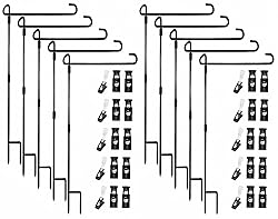 Akeydeco Garden Flag Pole Stand Holder, 10 Pack