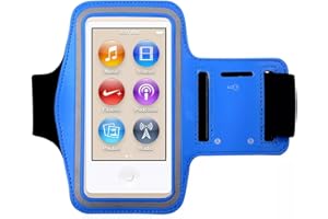 JNSUPPLIER Premium Water Resistant Gym Sports Workout Wrist Band Strap Armband Case for Apple iPod Nano 7th 8th Generation (Blue)