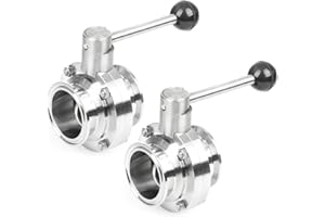 U.S. Solid 2 Inch Tri Clamp Sanitary Butterfly Valve with Pull Handle Stainless Steel 304 Tri Clamp Clover, 2 PCS (55mm Tube 