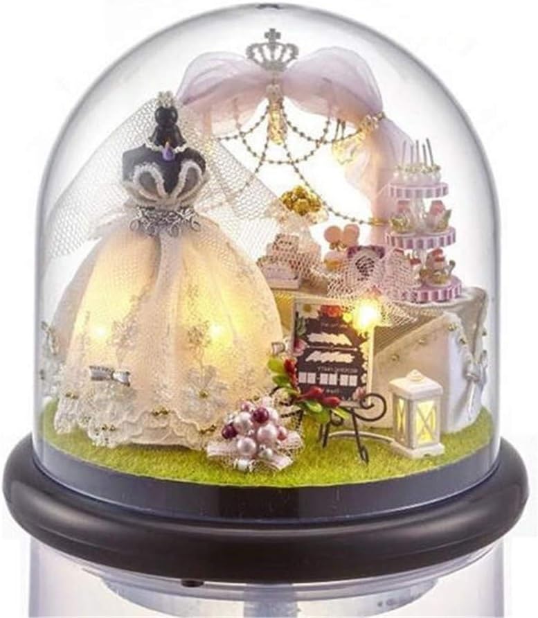 YALJ Dollhouse DIY Dollhouse Kit Love You Forever Miniature Model With Light Cover DIY Mini Dollhouse (Color : Multi-colored, Size : One size)