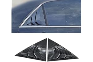 XITER 2PCS ABS Carbon Fibre Racing Style ABS Rear Side Window Louvers Air Vent Scoop Shades Cover Blinds for Honda 7th Accord 2003-2007,Carbon Fiber Black