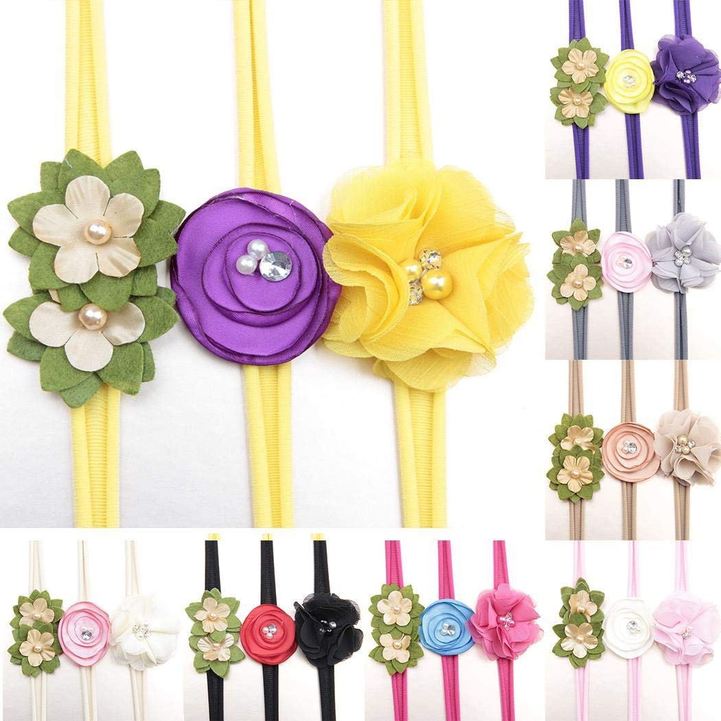 Xixini Casual Outdoor 3 Stück/satz Baby Mädchen Mode Floral Faux Perle Strass Elastische Stirnband Geschenk Haar Mithelfer