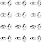UNICRAFTALE About 200pcs Disc Spacer Beads 4mm Stainless Steel Flat Round Beads Metal Bead Spacers Finding for DIY Beading Jewelry Making, Hole 1.2mm
