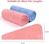 ACWOO Hair Towel Wraps 2 Pack Turban Towel Quick Dry Microfiber view 2