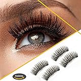 Magnetic False Eyelashes[No Glue], Cover the entire eyelids,Three Magnets, Premium Quality False Eyelashes Set for Natural Look & Handmade 4 PCS (3-magnetic)