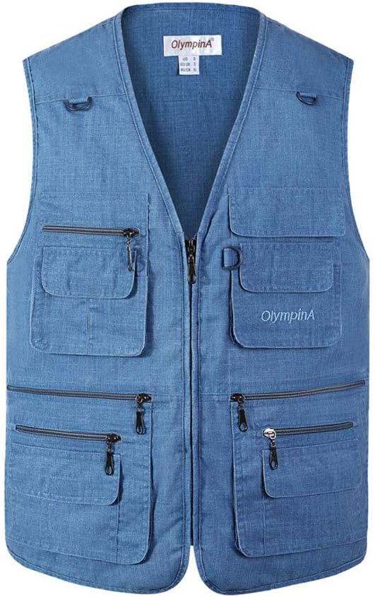 Men's Multi-Pocket Outdoor Summer Multi-Pocketed Vest Jacket Multifunction Breathable Waistcoat Camping Fishing Photography