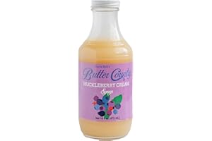 UNCLE BOB'S BUTTER COUNTRY Butter Country Rich & Creamy Buttermilk Syrup | Huckleberry Cream | 16 fl oz/1 Pack | No Artificial Flavors, No Corn Syrup, Gluten-Free, rBST-Free Dairy
