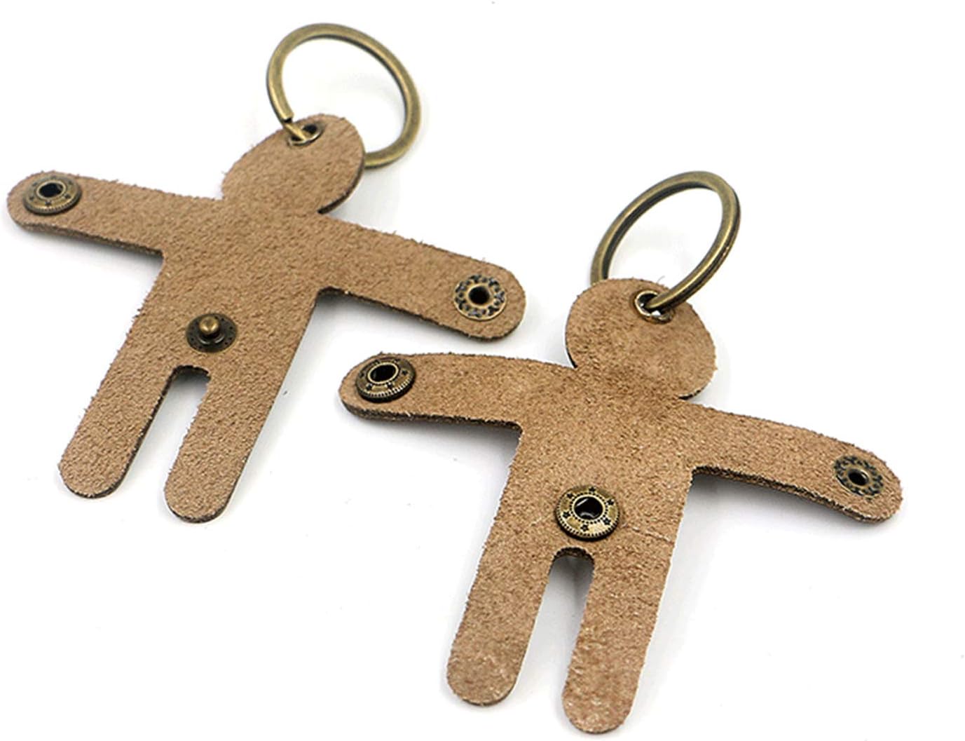 Dboar Porte-clés Couple Keychain en Cuir Porte Clef Fait Main Clés