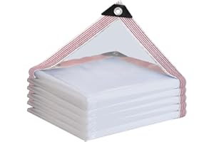 CENHADAM Clear Tarp Waterproof with Grommets 4x6ft,Transparent Tarpaulin Large (Small),Heavy Duty PVC Vinyl Tarps Cover for Outdoor/Camping/Plant/Garden/Chicken Coop