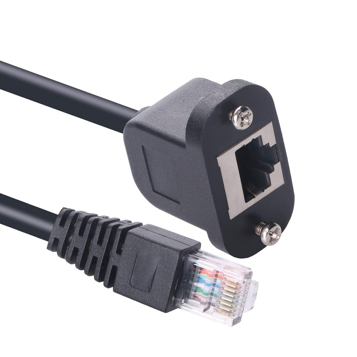 Panel Mount RJ45 Cable,RJ45 Female to Male Cat5e Extension Cable 1.7ft