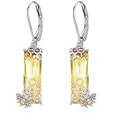 AENEAS Bee/Cardinal/Mushroom Earrings Dangle Drop Leverback Sterling Silver Crystal Earrings Women Nature Jewelry Hoop Dangly Earrings for Birthday Christmas