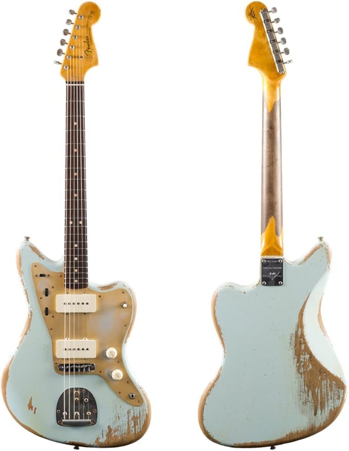 FENDER LIMITED HEAVY RELIC JAZZMASTER SONIC BLUE + CASE Amazon.co.uk