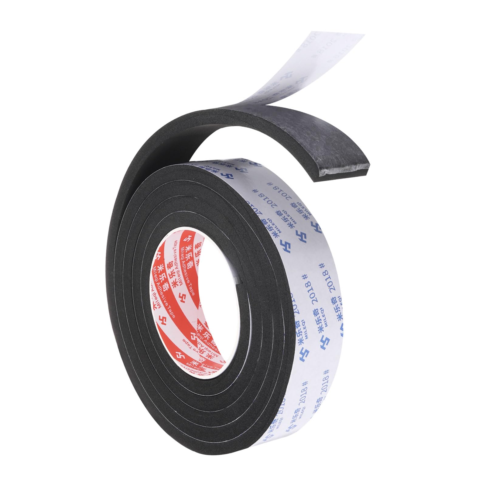 PATIKIL 2m/6.6ft Sealing Foam Tape, 3.5cm Wide 8mm Thick Single Sided Weather Stripping Door Seal Strip for Window Door Insulation, Black