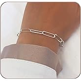 Tooliks - Handmade Paperclip Bracelet for Women - Sterling Silver Wide Lightweight Link Bracelet - 6.5"+ 1" extender
