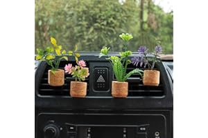 ZOSTLAND Artifical Plant Car Air Vent Clip Decoration,Car Vent Clip，Magnet refrigerator stick,Auto Interior Decoration Accessories, Personalized Car Decorations,Car or Home Decor Gift (4pcs Green)