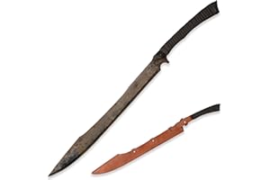 SV Handmade cast Manganese Steel Chopping Blade Sword, Full Tang, Outdoor, Hunting, Camping, Hiking, Survival, with Protectiv