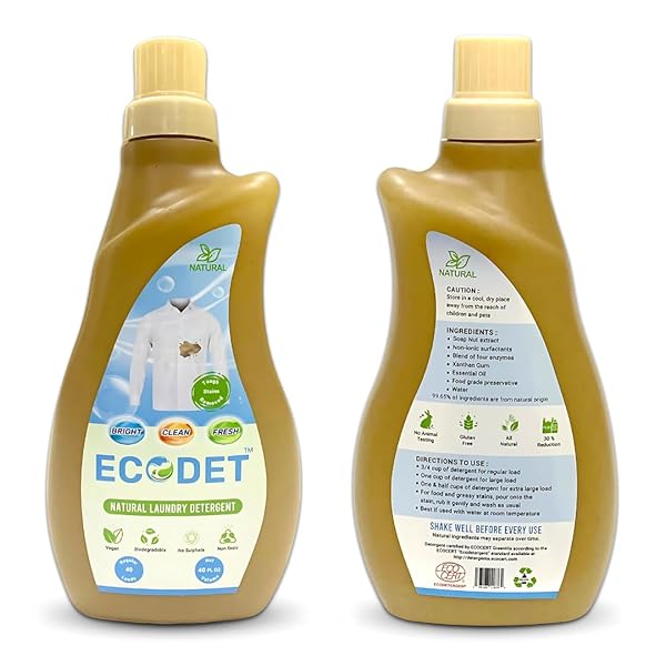 ECODET NATURAL LIQUID LAUNDRY DETERGENT | 40 OZ...