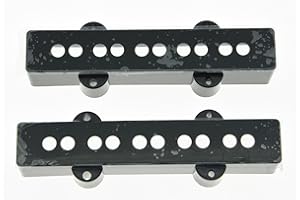 KAISH Set of 2 Black Bass Pickup Covers Neck/Bridge for 5 String Jazz J Bass
