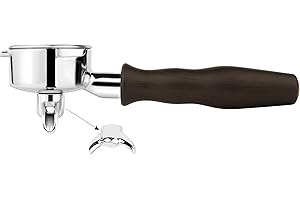 LILQ 54mm Double Spouts 3 Ears Portafilter | Stable Handle | Espresso Coffee Accessories | Spouted Portafilter | Compatible with 54mm Machines | 304 Stainless Steel Head | Blackwood Classic Handle